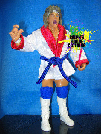 Texas Tornado White Robe with Red and Blue Trims