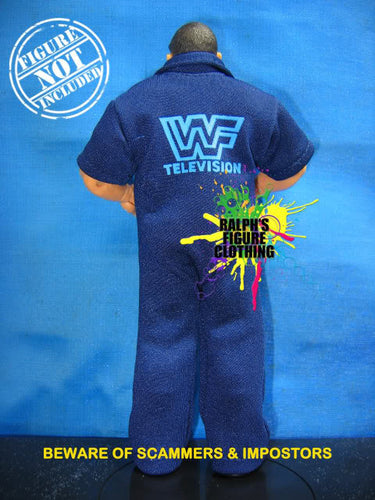 WWF Television Crew Blue Jumpsuit