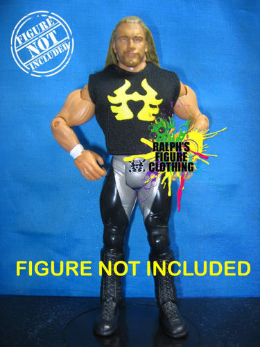 Triple H Black Shirt with Yellow Print